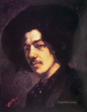  James Oil Painting - Portrait of Whistler with Hat James Abbott McNeill Whistler